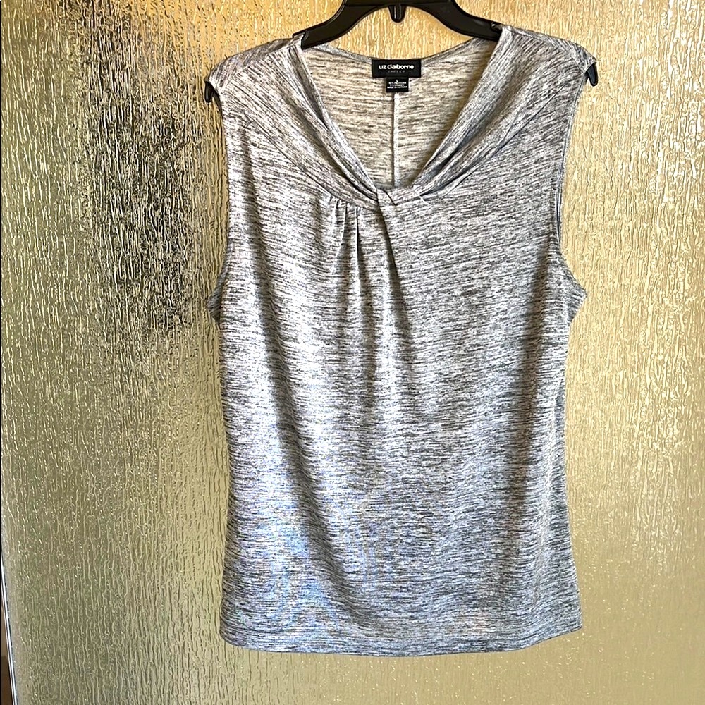 Liz Claiborne Large Silver Sleeveless Top